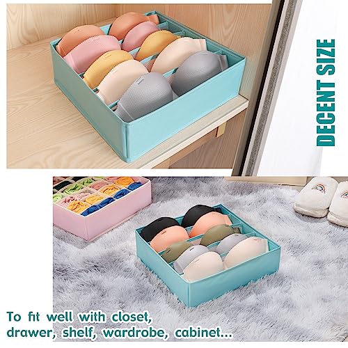 Bra Storage Drawers Organizer for Clothing Underwear Drawer Organizer Dividers Foldable Storage Cube Bins for Bra,Socks, Underwear,3 Pack （Light Green） - color: Light Green, size: 3 Pack
