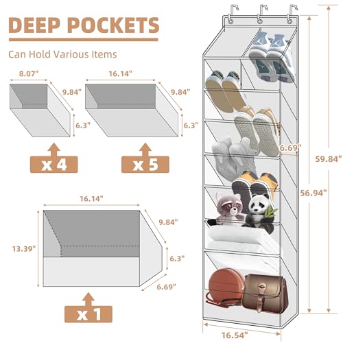 STORAGE MANIAC Over the Door Shoe Organizer Heavy-Duty Large Deep Pocket Hanging Shoe Organizer Shoe Rack Door Closet Shoe Organizer for Wall, Dorm & Narrow Door Storage Shoe Holder Black, 2 Pack - color: Black, size: 2 pack