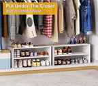 2 Tier Small White Shoe Rack For Closet, Stackable Shoe Shelf Organizer for 9 -12 Pairs of Shoes, Small Shoe Storage Organizer for Entryway, Hallway, Garage,Living Room, Bedroom, Size 28.5"* 11" * 13" - size: 28.5 Inches Long (1 Pack + 2 Tier)