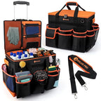 WILAXI PRO Large Rolling Cleaning Caddy with Wheels and Detachable Trolley, Extra Large Water-Resistant Cleaning Cart for Housekeepers, Cleaning Supplies Organizer with Multi-Pockets Tools Storage