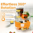 Clear Two Tier Lazy Susan Organizer - 2-Pack Rotating Spice Rack Turntable for Kitchen Cabinet, Countertop, Bathroom or Dining Table - Spinning Carousel Racks for Counter and Pantry Cabinet Storage - size: 2-Pack
