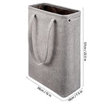 i BKGOO Laundry Basket with Handles Grey Coffee-Slim Laundry Bin Collapsible Dirty Clothes Basket Narrow Laundry Bag Foldable Dirty Hamper for Camping, Dorms, Apartments - color: Grey