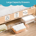 Vtopmart 3 Pack Large Clear Stackable Storage Drawers 27QT, Easily Assemble Plastic Closet Storage Bins, Dust-Proof UnderBed Organizer for Clothing, Sweater Organization - style: 3pk Large