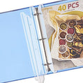 40Pcs 3 Hole Punched Magazine Holders, Magazine Organizer, 3 Ring Binder Insert Strips, Translucent White