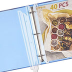 40Pcs 3 Hole Punched Magazine Holders, Magazine Organizer, 3 Ring Binder Insert Strips, Translucent White