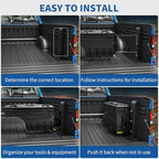 oEdRo Truck Bed Storage Tool Box Fits 2015-2026 Ford F150 Passenger Side, 180 Degree Rotation Rear Tool Boxs with Lockable Lid & Password Padlock, Black Waterproof Wheel Well Storage - size: Passenger Side