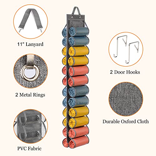 Lirex Hanging Yoga Legging Storage Organizer with 24 Pockets, Foldable Oxford Cloth Hanging Closet Organizer Shirts Jeans Storage Hanger Socks Holder for Family Closet Bedroom, Grey - color: Grey