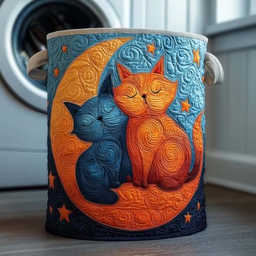Quilted Laundry Basket with Handles, Large Boho Fabric Floral Storage Hamper, Soft Foldable Clothes Organizer for Nursery & Bedroom, 16"x22", 11 Artistic Pattern Styles - color: Style F, size: 16" x 22"/41*56 cm