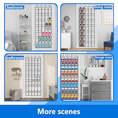 over the door shoe organizer,2025 upgraded,over the door shoe organizer,35 Huge clear pockets,over door shoe organizer,Store size 13 shoes,Strong material,hooks Suitable for various doors,White - color: White-clear pockets, size: 71'' x 25.4''/Pack of 1