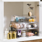 Sorbus Plastic Storage Bins Stackable Clear Pantry Organizer Box Bin for Organizing Kitchen Fridge, Food, Snack Pantry, Fruit, Vegetables, Bathroom, Wide & Narrow Deep (6 Pack) - size: 6 Pack