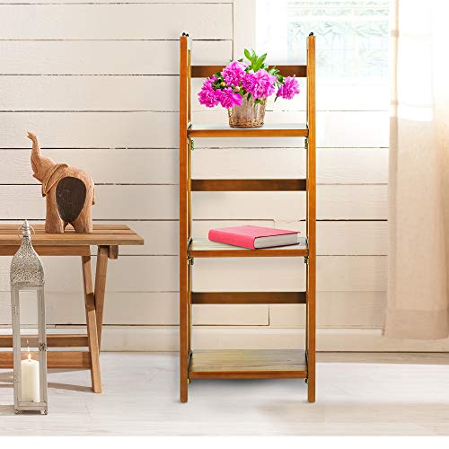 Casual Home 3-Shelf Folding Bookcase (14" Wide)-Honey Oak - color: Honey Oak