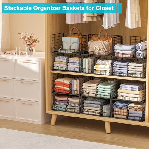 Hongtamoya 4-Tier Closet Organizers and Storage Basket with Divider, Foldable Closet Shelf Organizer System, Space-Saving Clothes Storage Drawer Organizer Bins for Wardrobe Cupboard, Black - color: Black, size: 12"D x 15.9"W x 35.3"H | Divided