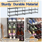 Large Shoe Rack Organizer, 4-Row 8-Tier Tall Shoe Storage Shelf for Closet, Entryway, Garage, Metal Free Standing Shoe Holder for 56-64 Pairs Shoes, Sturdy Stackable Shoe Stand for Bedroom - size: 4 Row 8 Tier