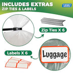 Storage Standard 6-Pack Large Clear Plastic Bags for Storage - Waterproof Extra Large Plastic Bags with Zip Ties, Heavy-Duty Cover for Luggage, Suitcases, Strollers & Travel Gear - 40 x 60 Inches - size: 40'' x 60''