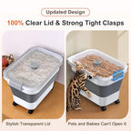 Rice Storage Container, Collapsible Airtight Food Storage Containers 20-30lbs with Clear Lid and Wheels, Rice Dispenser with Scoop for Flour Cereal Pasta Grain, Cat Pet Bird Dog Food Storage Container - size: 10-30 Lbs