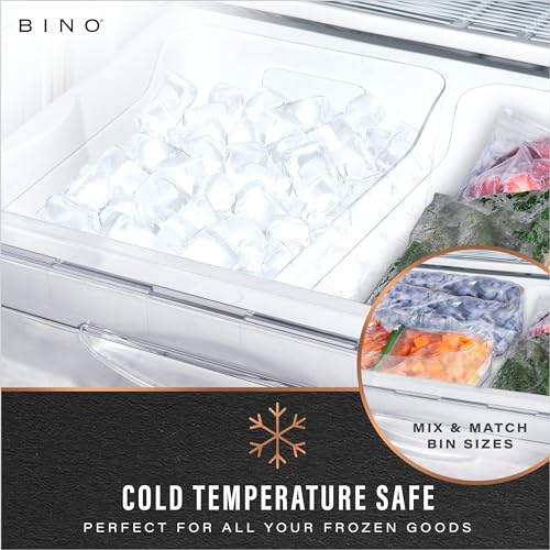 BINO | Plastic Organizer Bins, Small - 4 Pack | The SOHO Collection | Multi-Use Plastic Bin | Pantry & Freezer Organizer Bin | Storage Containers | Bins for Home & Kitchen Org - size: Small