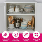 HOLDN’ STORAGE Pull Out Cabinet Organizer, Heavy Duty Caddy w/Lifetime Limited Warranty -17”W x 21”D - Requires At Least 18-1/4” Cabinet Opening, Steel Metal Cabinet Drawers Slide Out, Chrome - size: 17”W x 21”D