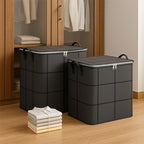 1pack 100L Large Laundry Basket with Lid - Foldable Clothes Storage Bin with Reinforced Handles, Collapsible Fabric Toy Organizer for Closet, Bedroom, Gray Plaid