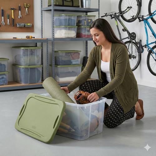 2 Pack 120 Quart Clear Container,Extra Large Plastic Storage Bin with Lid,Stackable Organizer Bins,for Closet, Bedroom, Shelving Units and Everyday Home Storage