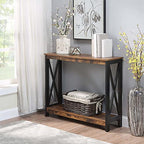Convenience Concepts Oxford Console Table 39.5" - Sofa Table with Storage Shelf, Transitional Entryway Hall Table for Living Room and Bedroom, Display Foyer Table, Barnwood/Black - color: Barnwood/Black