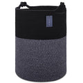 COMSE Extra Large Blanket Basket, Tall Woven Storage Basket, Nursery Hamper, 15.7”x 21.7”, Cotton Rope Laundry Hamper for Toys Clothes Towels, Black - color: Black