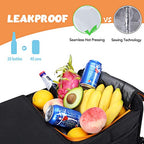 HEYTRIP Large Trunk Organizer With Built-in Leakproof Cooler Bag, 2 Tie-Down Straps, 4 Removable Dividers, Foldable Cover, Built with 2mm PE Board - color: Black
