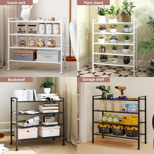 5 Tier Shoe Rack,Metal Shoe Storage Organizer Shelf for Closet,Entryway, Garage,Narrow Space(White, 5 Tier) - color: White, size: 5 Tier