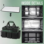 SCAVATA Wearable Cleaning Caddy Bag, Cleaning Caddy Supplies Organizer with Handle & Shoulder Straps for Housekeepers, Under Sink & Car Cleaning Tool Organizers with 4 Foldable Divider (TreeGreen) - color: TreeGreen
