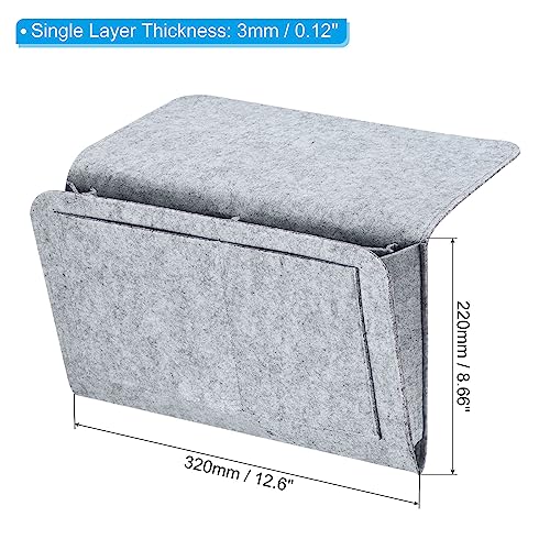 PATIKIL 13in Bedside Caddy, Bed Caddy Bedside Organizer Hanging Soft 5 Pockets Bed Pockets Bedside Storage Organizer Remote Control Holder for Bedroom Phones Glasses, Light Grey - color: Light Grey, size: 12.6*8.6inch
