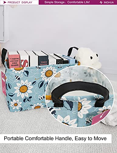 Rectangular Storage Basket Fabric Organizer Bin for Toys,Books,Clothes,Gifts,Pets-Perfect for Home,Office,Nursery,Dorm,Shelf(Rec Sunflower) - color: Rec Sunflower