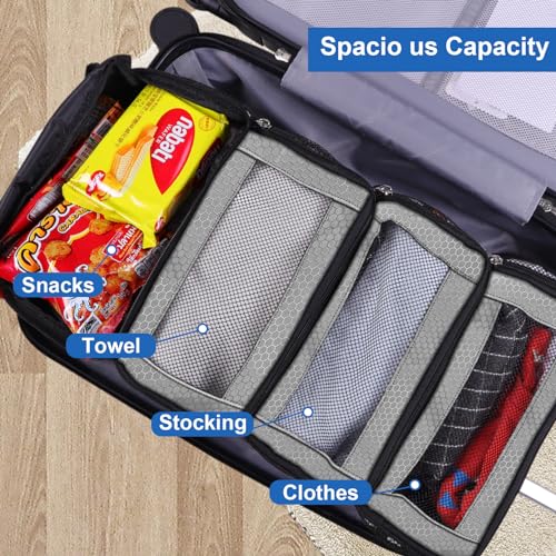 Olosar Suitcase Organizer, Travel Luggage Organizer Portable Hanging Travel Shelves Collapsible Hanging Packing Cubes for Carry on Suitcase - color: Grey-S, size: Small