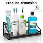 BOTEMY Toothbrush Holder with Instant Drying Stone - Bathroom Counter Organizer, Diatomite Electric Toothbrush Toothpaste Holders, Bathroom Sink Organizers and Storage,Black - size: X-Large