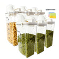 6-Pc Airtight Cereal Storage Containers Set(1.8L×3 & 2.5L×3), Cereal Containers Storage with Pour Spout & Measuring Cup, BPA-Free Plastic Canisters for Rice, Flour, Pet Food Kitchen Pantry