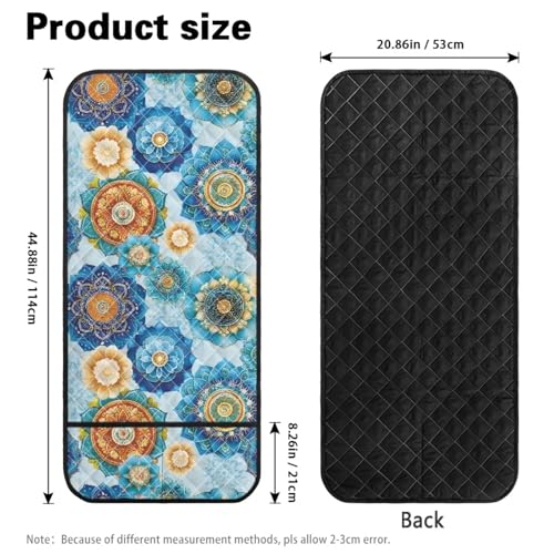 Boho Mandala Flower Print Sofa Armrest Organizer Scratch Proof Armrest Protectors with 2 Pockets for Sofa, Comfortable Armchair Slipcover for Couch Furniture Protector - color: Boho Mandala Flower