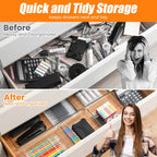 9 Pack Clear Plastic Drawer Organizer Set, Acrylic Non Slip Non Cracking Kitchen Drawer Storage Tray Large Size Divider, Multifunctional Storage for Cosmetics, Bathroom, Tools, Kitchen and Office - size: 9 PACK