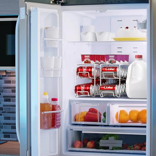 Sorbus Soda Can Rack Beverage Dispenser – Dispenses 12 Standard Size 12oz Soda Cans (White) - color: White, size: 1 Pack