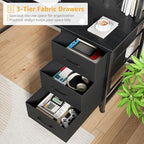 DLisiting Black Computer Desk with Hutch & Drawers - Office Desk with 3 Storage Drawers and Power Outlets, 47 Inch Modern Study Writing Desk for Bedroom Home Office - color: Black