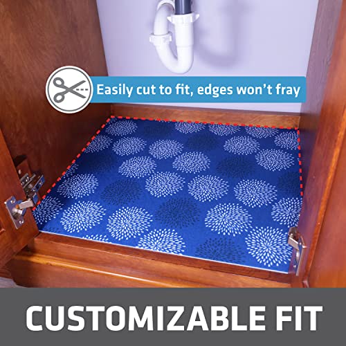 Drymate Premium XL Under Sink Mat, Waterproof Cabinet Protection Mats for Kitchen & Bathroom, Absorbent Shelf Liners, Slip-Resistant, Non-Adhesive, Machine Washable (USA Made)(24”x59”)(GoodBlue) - color: Good Medicine Blue, size: 24"W x 59"L