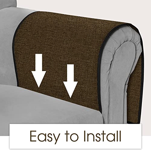 Joywell Armchair Caddy for Couch Remote Control Holder Recliner Armrest Organizer Non Slip Sofa Arm Chair Caddie with 6 Pocket Storage for Magazine, Tablet, Phone, iPad, Chocolate - color: Chocolate, size: 19'' x 35''