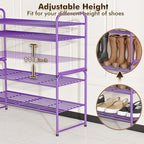 SUFAUY 2-Tier 33" Wide Shoe Rack Closet Metal Wire, Stackable, Purple - color: Purple, size: 2 Tier