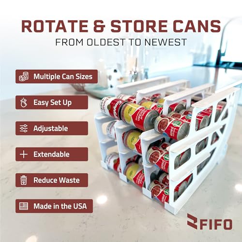 FIFO Pantry Storage Organizer Dispenser Rack for Canned Goods/Drinks, 54-Can Capacity - size: 1 Pack, style: 54 can