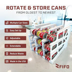 FIFO Can Tracker 2-Pack - 3-Tier Rotating Food Can Organizer for Pantry, Expandable Soda Can Storage for Kitchen, Holds 54 Cans of Food or Soda - size: 2 Pack, style: 54 can