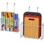 Simple Houseware Over the Cabinet Door Organizer Holder 2 Pack 13.5" Wx4.25 Dx18.5 H and 12.5" Wx3.6 Dx18.5 H Silver - size: 2 Pack