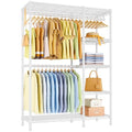 Ulif F2 Clothes Rack, 5 Tiers Heavy Duty Garment Rack for Bedroom, Freestanding Adjustable Closet Storage Organizer, 46.1" W x 15.4" D x 78.3" H, Load 630lbs, Upgraded White - color: White