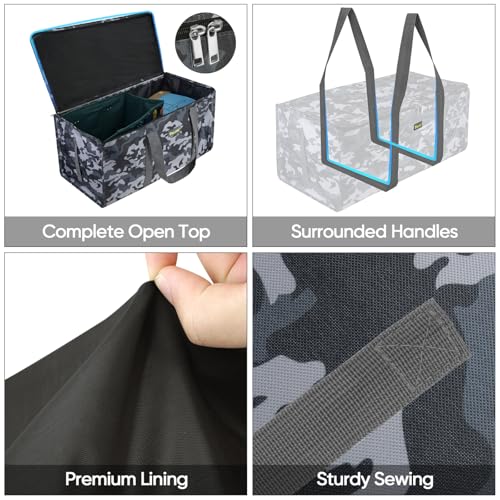 BALEINE Extra Large Storage Tote with Zippers & Carrying Handles, Heavy-Duty Oxford Fabric Moving Bags for Laundry, Space Saving, Storage, Grey Camouflage - color: Grey Camouflage, size: 1-Pack