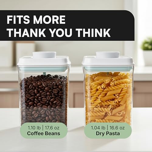 Bop Top Airtight Food Storage Containers with Lid 6 Cups / 50 oz | Kitchen Canister Sets | Air Tight Pantry Container | Pop Top Dry Food Storage Containers for Snacks, Sugar, Flour, Baking, Pasta - color: 50 oz