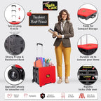 dbest products Quik Cart Collapsible Rolling Crate on Wheels for Teachers Tote Basket 80 lbs Capacity, Made from Heavy Duty Plastic and used as a Seat, Standard, Red - color: Red, style: Standard