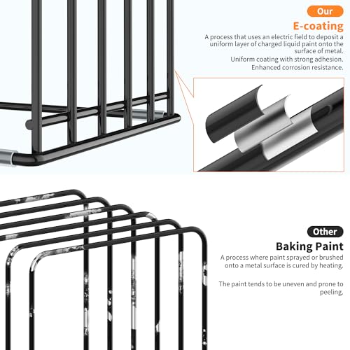 KORRTFID Kitchen Cabinet Organizer, Steel Cookware Holder, Divided Holder with 5 Slots for Skillets Baking Tray and Chopping Board Rack - Baking Pan Holder Storage (2 PCS) - style: 2 PCS