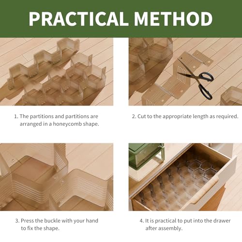 Honeycomb Separator Adjustable Drawer Organizer Divider for Underwear Belt-Scarf Socks Organizer (Gray(2pcs)) - color: Gray(2pcs)