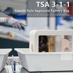 LETGO Clear Makeup Bags, TSA Approved Toiletry Bag with Zipper, Transaparent Makeup Organizer Fit Carry-on Travel Essentials,Clear Cosmetic Bags for Women Men (O-Beige) - color: O-Beige